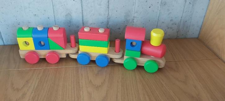 Jouéco Blokken Trein, Kinderen en Baby's, Speelgoed | Houten speelgoed, Gebruikt, Duw- of Trekspeelgoed, Ophalen of Verzenden