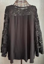 Mayerline 46 Prachtige zwarte blouse met kant look, Kleding | Dames, Grote Maten, Mayerline, Nieuw, Ophalen of Verzenden, Blouse of Tuniek