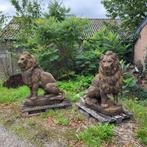 Set grote oud roestlook leeuwen, Tuin en Terras, Ophalen of Verzenden, Nieuw, Beton, Dierenbeeld