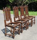 4 renaissance massief eiken jachthuisstoelen, Ophalen