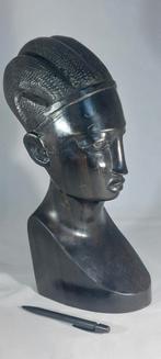 Oud ebbenhouten vrouwebuste 38 cm en 4.6 kg, Ophalen of Verzenden