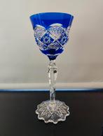 Val Saint Lambert - wijnglas model Verrept - 22 cm - blauw, Antiek en Kunst, Ophalen of Verzenden