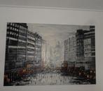Heel groot modern schilderij "City by Night' 120 x 180 cm, Ophalen