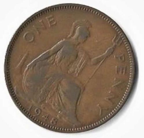 Munten ONE PENNY (GEORGE VI) 1948, Postzegels en Munten, Munten | Europa | Niet-Euromunten, Losse munt, Overige landen, Ophalen of Verzenden