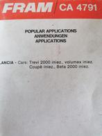Lancia trevi beta volumex 2000cc luchtfilters fiat strada, Auto-onderdelen, Verzenden, Nieuw, Fiat