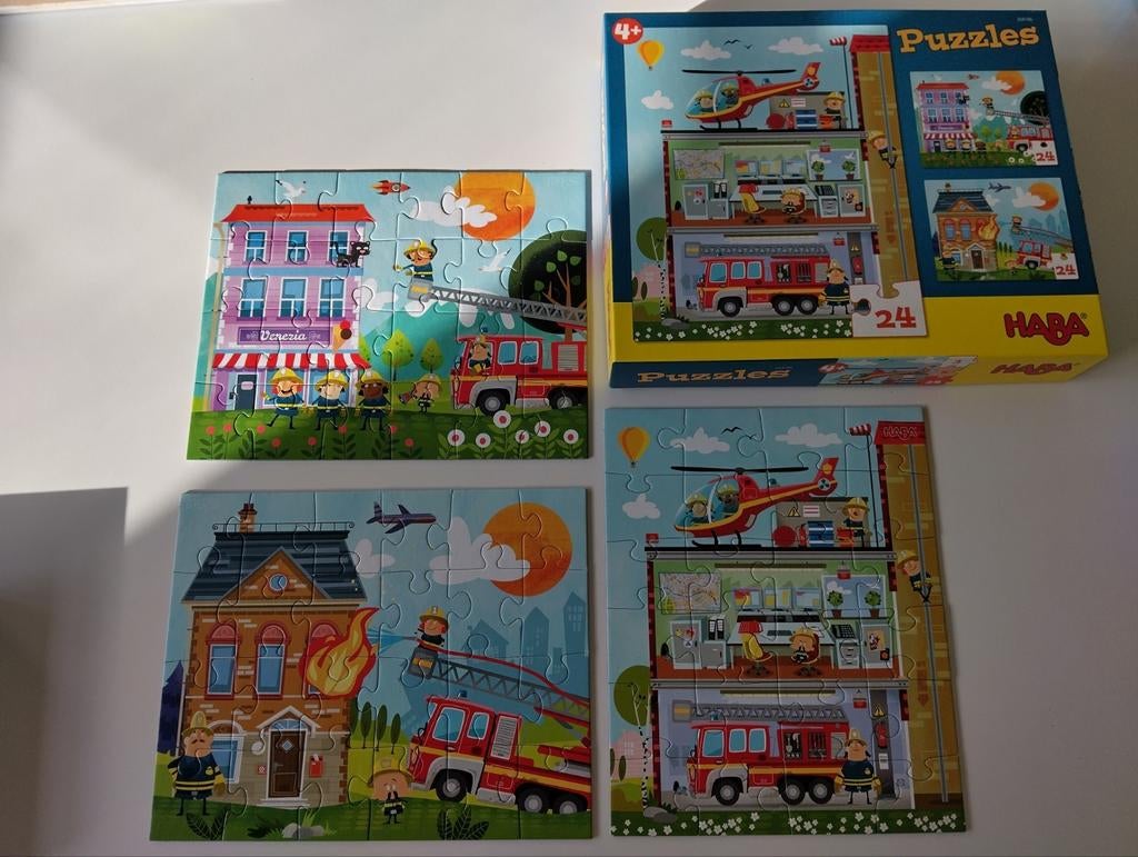 3 puzzels kleine brandweerkazerne Haba, Enlèvement, Comme neuf