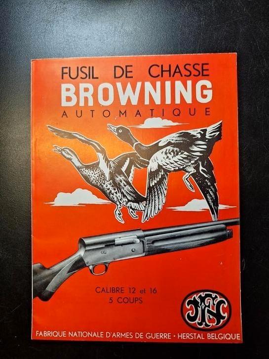 Brochure FN Herstal 1958 Browning Automatique cal12 5coups, Sport en Fitness, Schietsport-accessoires, Zo goed als nieuw, Ophalen of Verzenden
