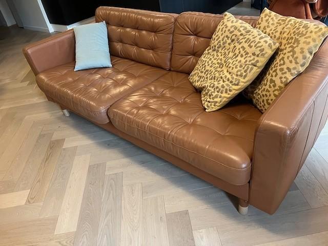 zetel, Huis en Inrichting, Zetels | Zetels, Gebruikt, Rechte bank, Driepersoons, 200 tot 250 cm, 75 tot 100 cm, Overige materialen