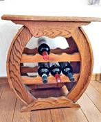 Étagère à vin/table d'appoint en bois massif faite à la main, Maison & Meubles, Comme neuf, Enlèvement ou Envoi