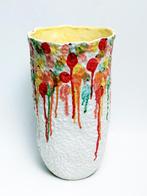 vase en céramique, porcelaine, motif floral, Comme neuf, Moins de 50 cm, Autres couleurs, Enlèvement ou Envoi