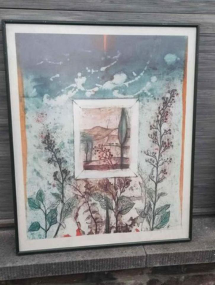 Lithographie signe René carcan, Antiek en Kunst, Kunst | Litho's en Zeefdrukken, Ophalen of Verzenden