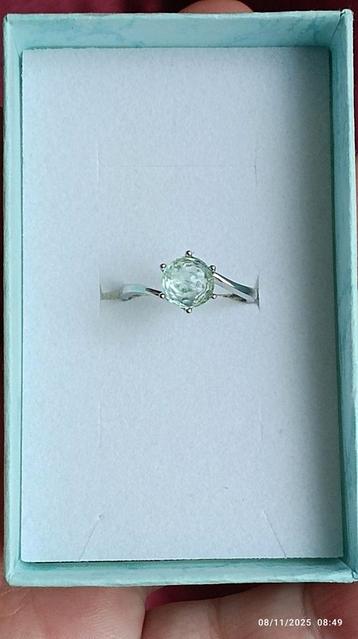 925 sterling zilveren ring met Braziliaanse aquamarijn  beschikbaar voor biedingen