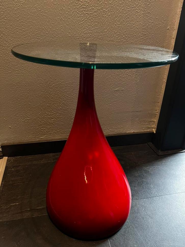 Moderne Bijzettafel Tempered Glass., Huis en Inrichting, Tafels | Bijzettafels, Zo goed als nieuw, Ophalen