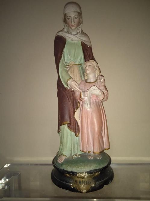 Zeldzaam Heiligenbeeld van Sint-Anna of Sint Anne, Antiek en Kunst, Antiek | Religieuze voorwerpen, Ophalen of Verzenden