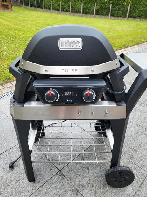 Weber pulse 2000 + beschermhoes + braadspit + temp sensoren, Tuin en Terras, Elektrische barbecues, Zo goed als nieuw, Ophalen of Verzenden