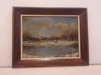 Olieverf op paneel, gesigneerd–Winterlandschap aan het water, Ophalen