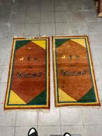 Paar handgeknoopte oosterse lopers – wol – vintage, Ophalen