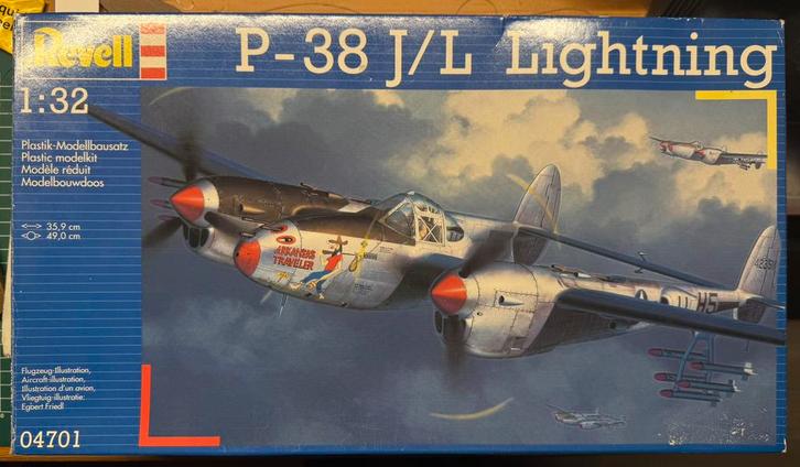 Revell 1/32 P-38 Lightning J/L, Hobby en Vrije tijd, Modelbouw | Vliegtuigen en Helikopters, Zo goed als nieuw, Vliegtuig, Groter dan 1:72