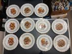 11 jachtborden , wild, natuur, Antiek en Kunst, Antiek | Servies los, Ophalen