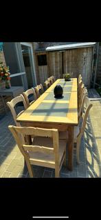 Table et 14 chaises, Jardin & Terrasse, Table à dinner, Utilisé, Bois, Sets de jardin