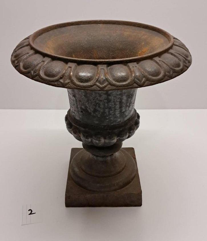 Vasque en fonte style Médicis sur pied – Ø 30 cm – H 30,5 cm, Tuin en Terras, Tuinvazen, Gebruikt, Ophalen