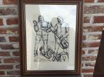 Inkt-Casimir Heymans(1893-1984)-afm.: met kader 48x38 cm, Antiek en Kunst, Ophalen