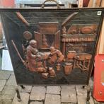 Haardscherm in rood - geel koper . In prima staat !, Antiek en Kunst, Ophalen of Verzenden, Koper