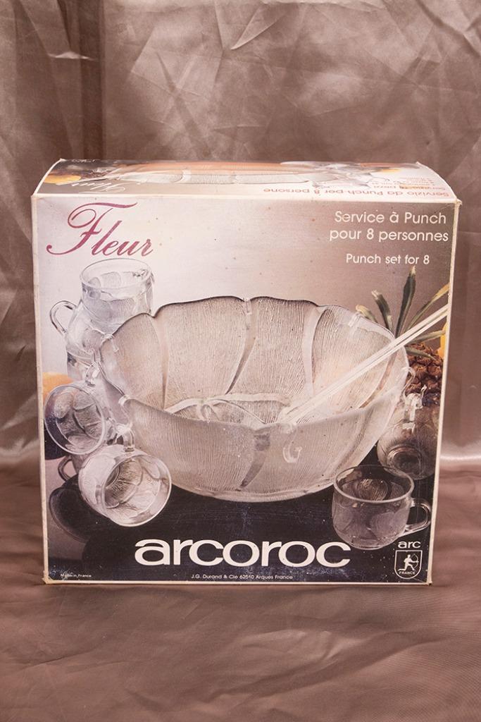 vintage glazen punch set Arcoroc 18-delig, Collections, Rétro, Enlèvement ou Envoi