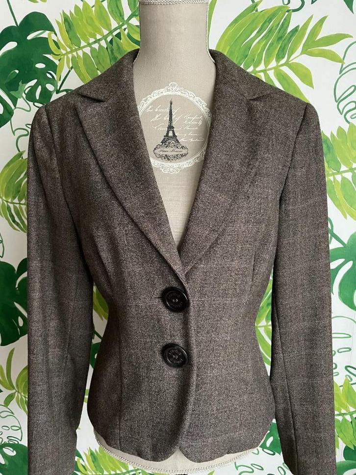 mooi jasje blazer - F. Egidio - 38, Kleding | Dames, Jasjes, Kostuums en Pakken, Zo goed als nieuw, Jasje, Maat 38/40 (M), Bruin