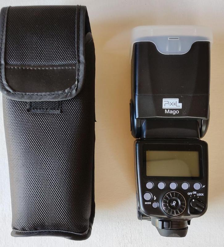Flash Pixel Mago GN65 pour Canon, Audio, Tv en Foto, Foto | Flitsers, Zo goed als nieuw, Canon, Kantelbaar, Ophalen