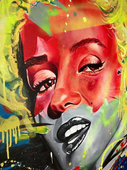 Abstract Kunstwerk - Carel B (XXI) - Marilyn Monroe - LOVE, Antiek en Kunst, Kunst | Schilderijen | Klassiek, Ophalen of Verzenden