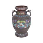 Paire de Vases en Bronze et Cloisonné de Chine, Antiquités & Art, Enlèvement ou Envoi