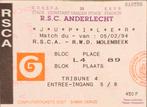 Ticket RSC Anderlecht RWDM, Verzamelen, Sportartikelen en Voetbal