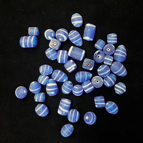 Kralen Indisch glas blauw en groen, Hobby en Vrije tijd, Kralen en Sieraden maken, Nieuw, Kraal, Ophalen of Verzenden