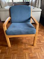 Fauteuil vintage en teck danois de Dyrlund, 1960, bleu