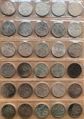 30stuks van 50fr Mercurius , VL en FR , ZILVERPRIJS beschikbaar voor biedingen