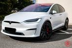Tesla Model X Plaid 1020pk FSD 4 Turbine AWD Garantie, Auto's, Tesla, Automaat, Model X, Wit, Leder