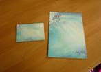 Blauw turquoise briefpapier en enveloppen met dolfijnen, Ophalen of Verzenden