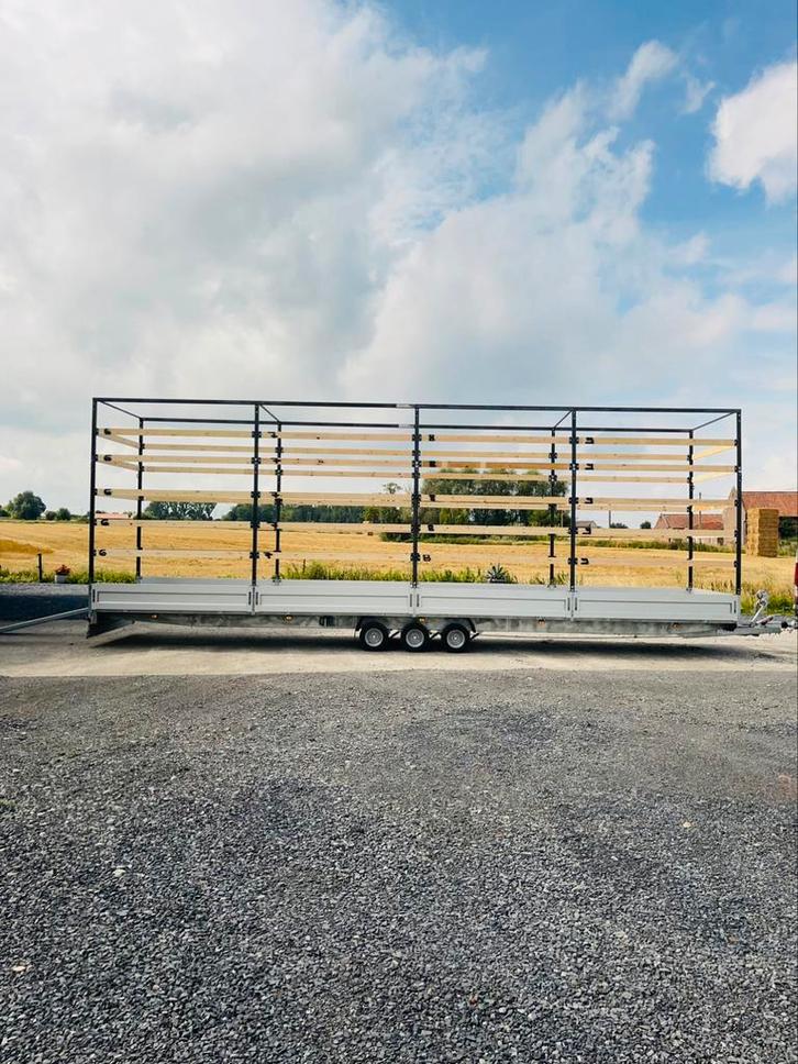 3-assige aanhangwagen 10 m 3,5 ton +helling+lier+structuur, Auto diversen, Aanhangers en Bagagewagens, Ophalen
