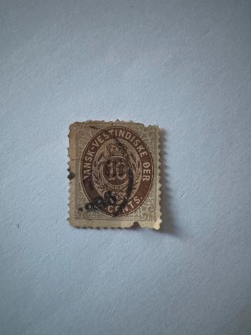 Oude postzegel Deens West-Indië 10 cent Deens West-Indië beschikbaar voor biedingen