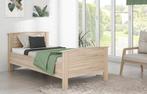 Lit Confort LÉONA 100 x 200 Chêne clair ou Blanc, Eenpersoons, Bruin, Verzenden, Nieuw