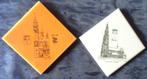 2 tegels Belfort /St Martinuskerk te Aalst, Antiek en Kunst, Curiosa en Brocante, Ophalen of Verzenden