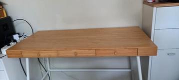 Ikea Lillasen bamboe bureau met lades 102x49 cm beschikbaar voor biedingen