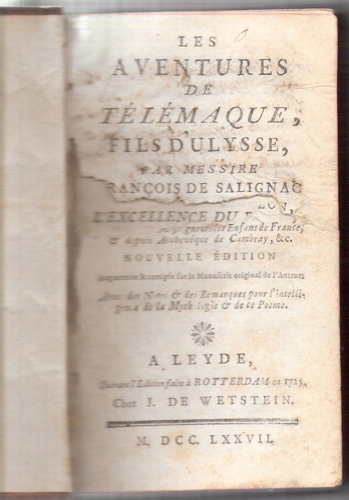 Les aventures de Télémaque par Messire François de Salignac, Antiek en Kunst, Antiek | Boeken en Manuscripten, Ophalen of Verzenden