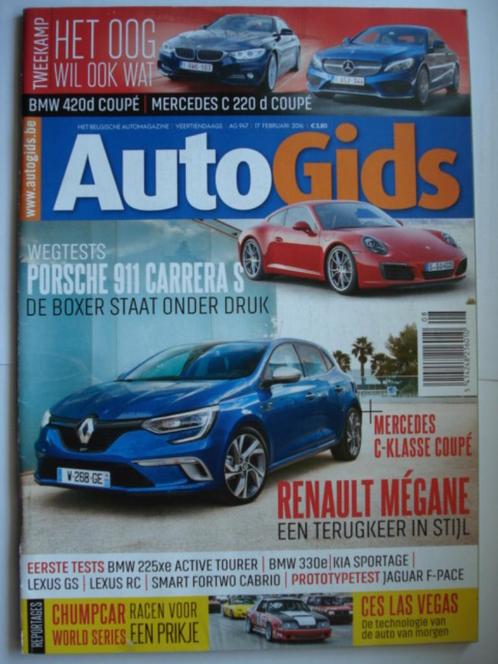 AutoGids 947 Porsche 911 991 Mercedes C Coupé Renault Mégane, Boeken, Auto's | Folders en Tijdschriften, Gelezen, Algemeen, Verzenden