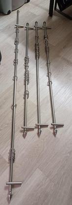 Lot de 4 barres de tenture en inox, Maison & Meubles, Ameublement | Rideaux & Stores à lamelles, Enlèvement, Utilisé, Gris