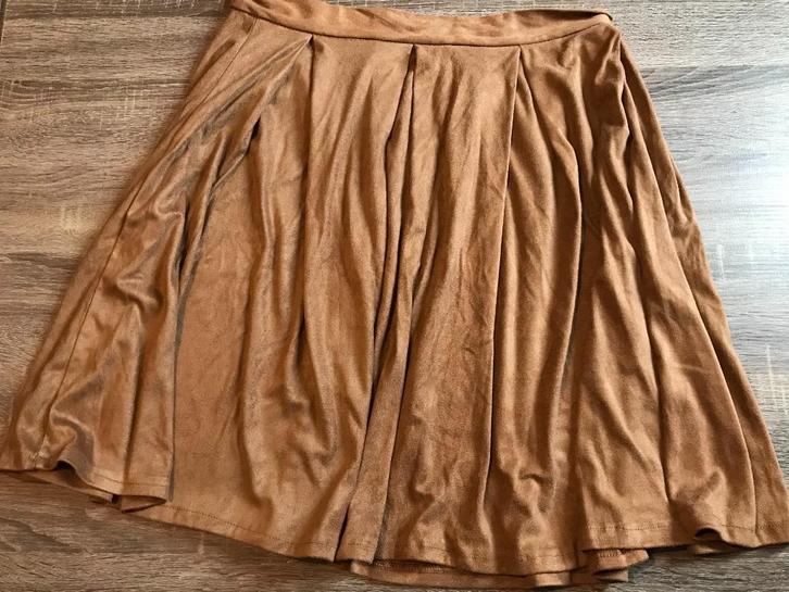 Korte retro rok, Kleding | Dames, Rokken, Zo goed als nieuw, Maat 46/48 (XL) of groter, Beige, Boven de knie, Ophalen of Verzenden