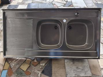 Double Evier Inox Franke, Enlèvement, Comme neuf, Inox, Robinet