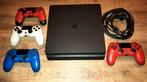 PS4 Slim 500 GB met 4 controllers, 500 GB, Ophalen of Verzenden, Zo goed als nieuw, Met 3 controllers of meer