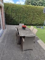 Tuinset Bristol – Uitschuifbare tafel + 6 stoelen, Tuin en Terras, Tuinsets en Loungesets, Ophalen, Zo goed als nieuw, Aluminium
